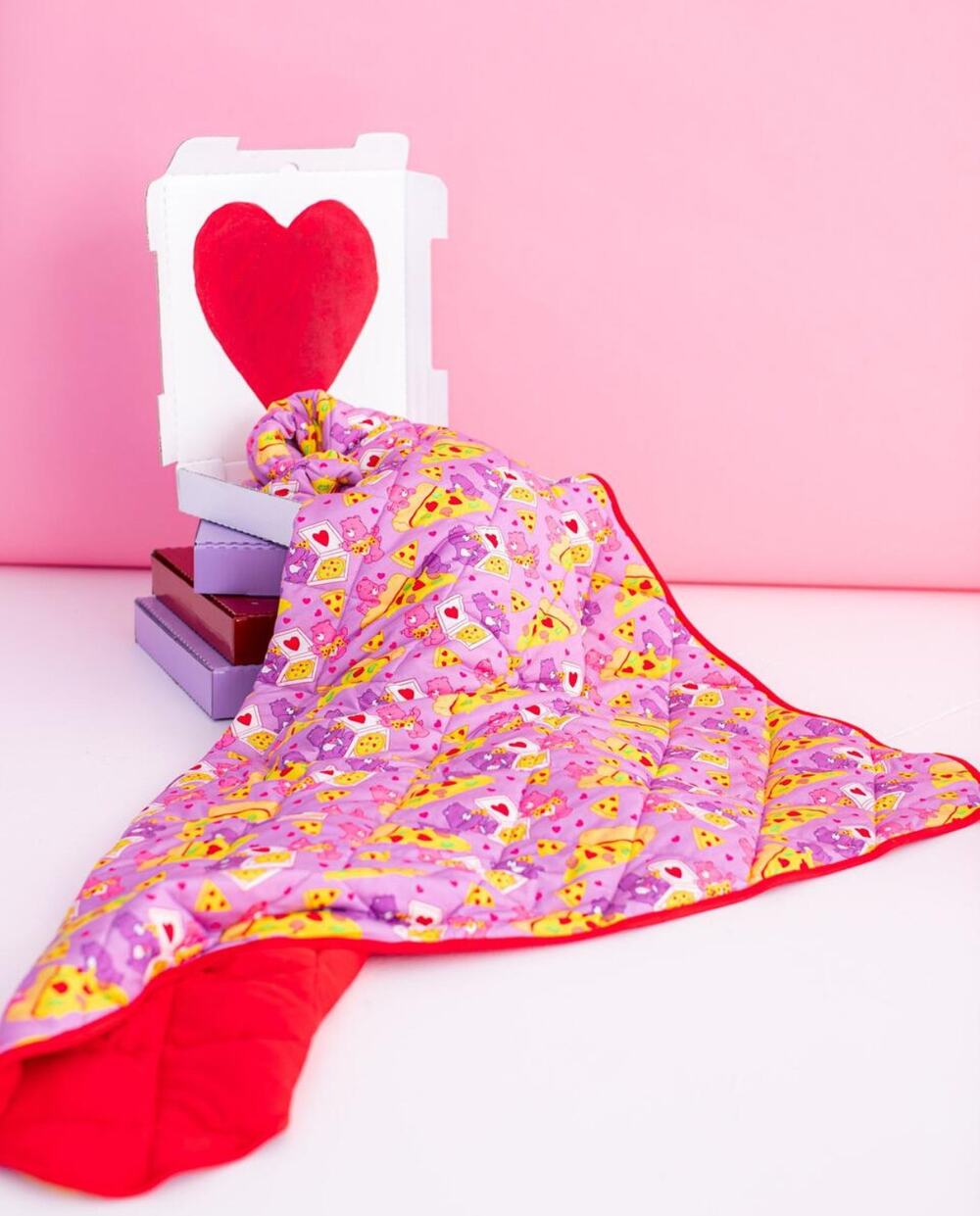 Birdie Bean x Care Bears Pizza Valentine Toddler Birdie Quilt 50x55"